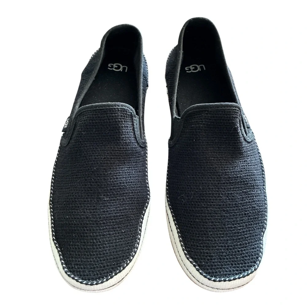 UGG Bren Mesh Slip-On Sneakers Textured Flats Slippers Rubber Sole Black Size 10